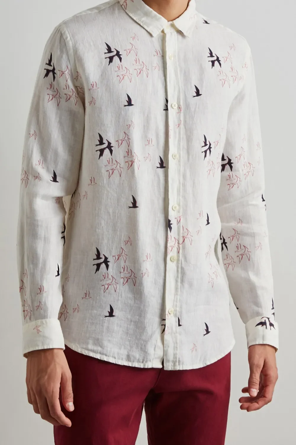Camisa Estampada Ml Linho Bando — imagem 1