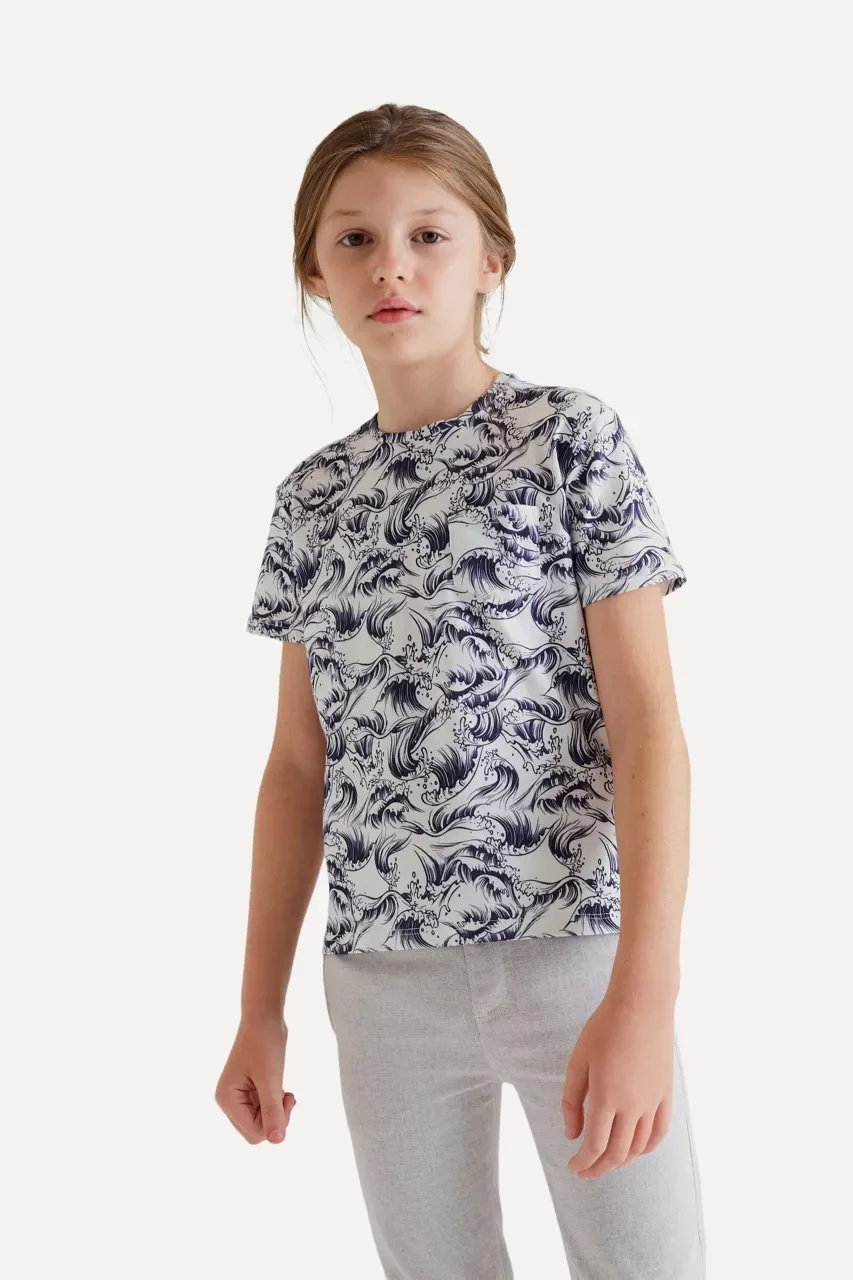 Camiseta Mini Sm Fullprint Ondas — imagem 1