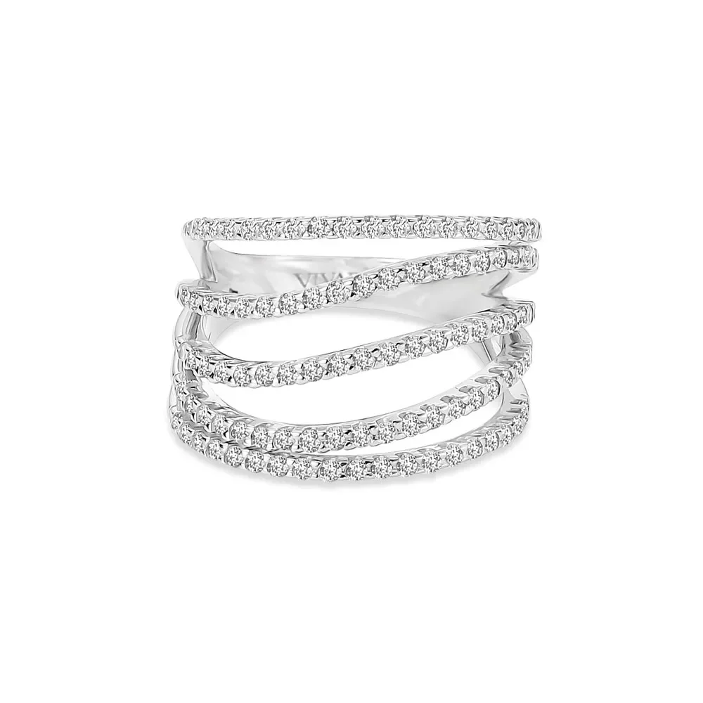 Anel Harmonia em Ouro Branco 18k com Diamantes — imagem 1