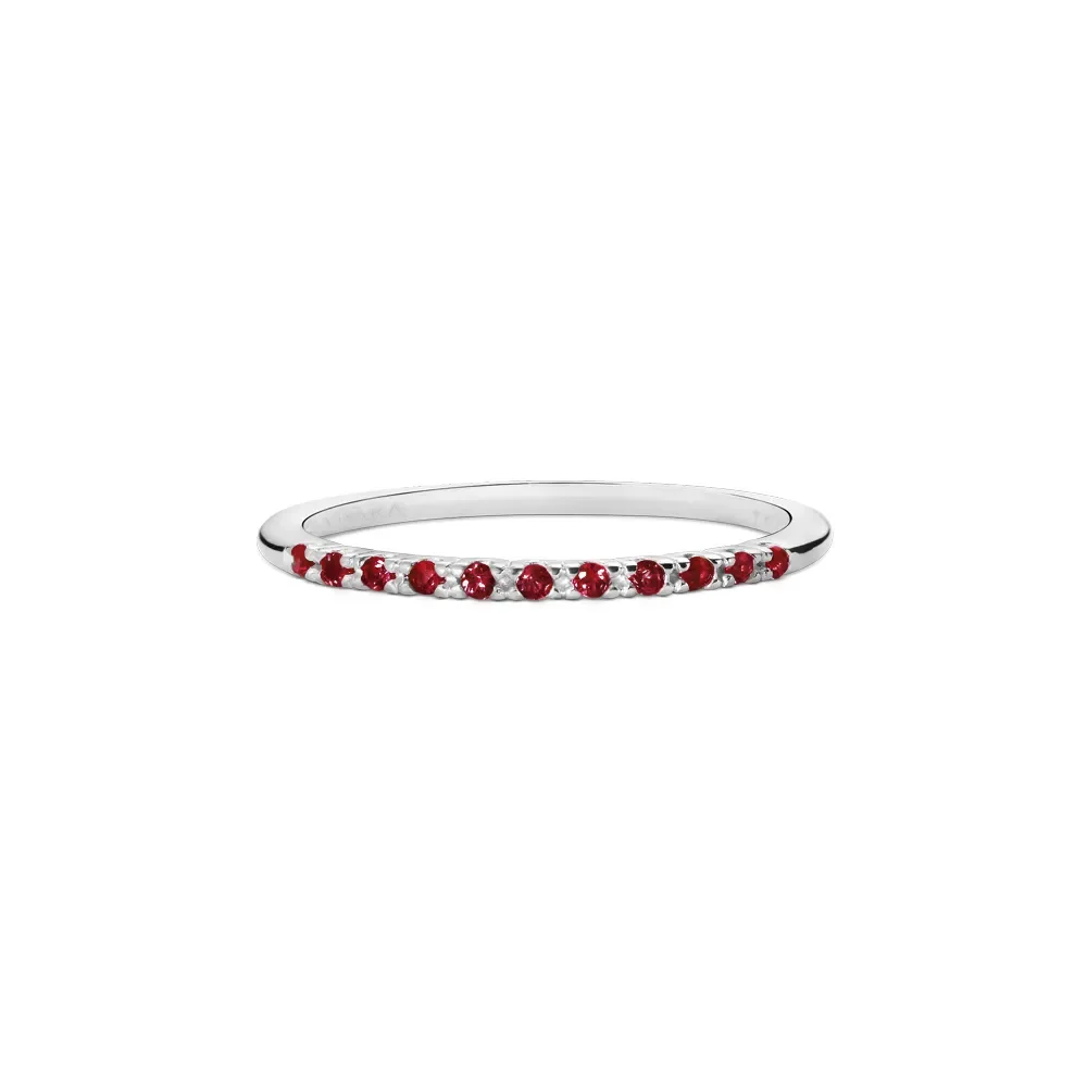 Meia Aliança Oriental em Ouro Branco 18k com Rubis — imagem 1