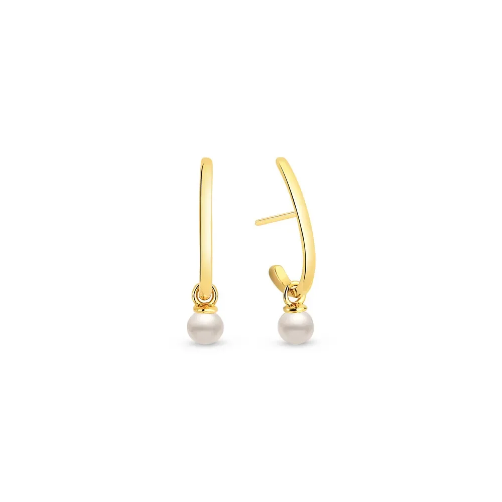 Argola em Ouro Amarelo 18k com Pérola, 16mm — imagem 1