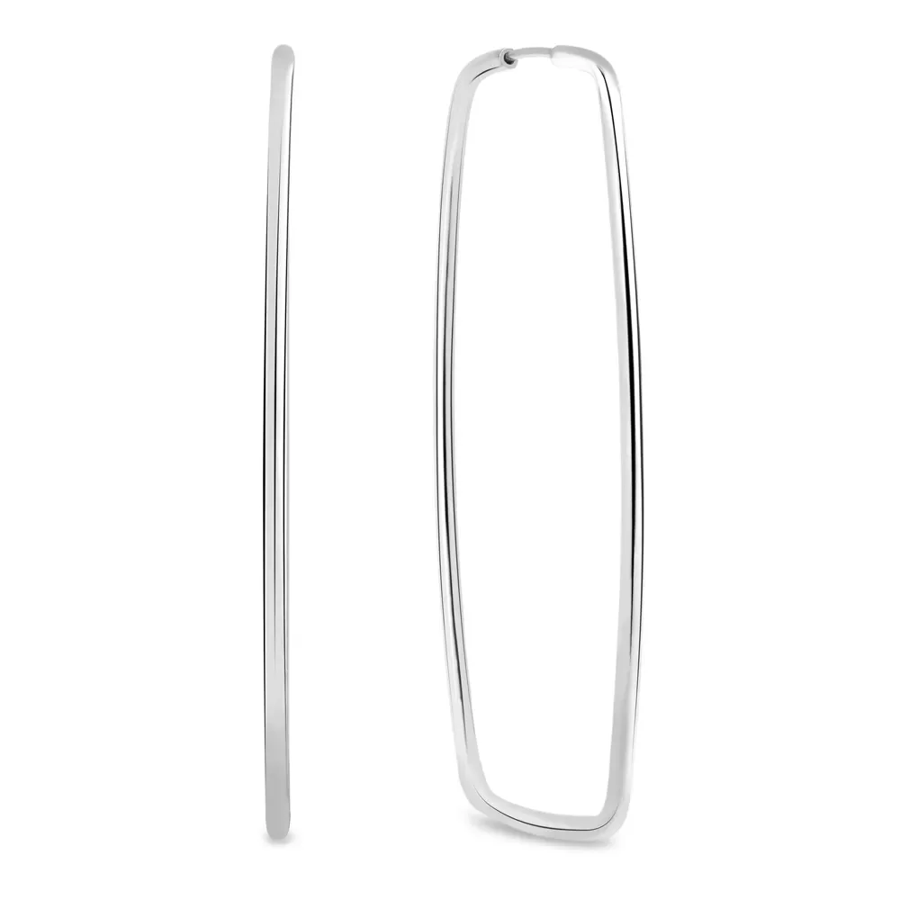 Argola Life Retângulo Prata 925, 50x25mm — imagem 1