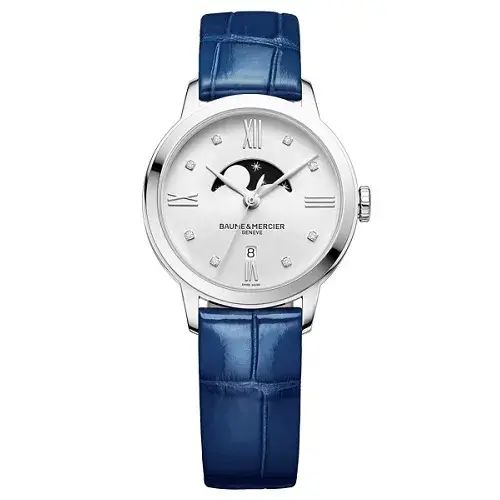 Relógio Baume & Mercier Feminino Couro Azul M0A10329 05 ATM