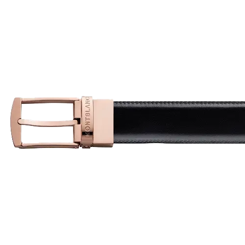Cinto Montblanc Masculino Couro Preto e Marrom - 105122