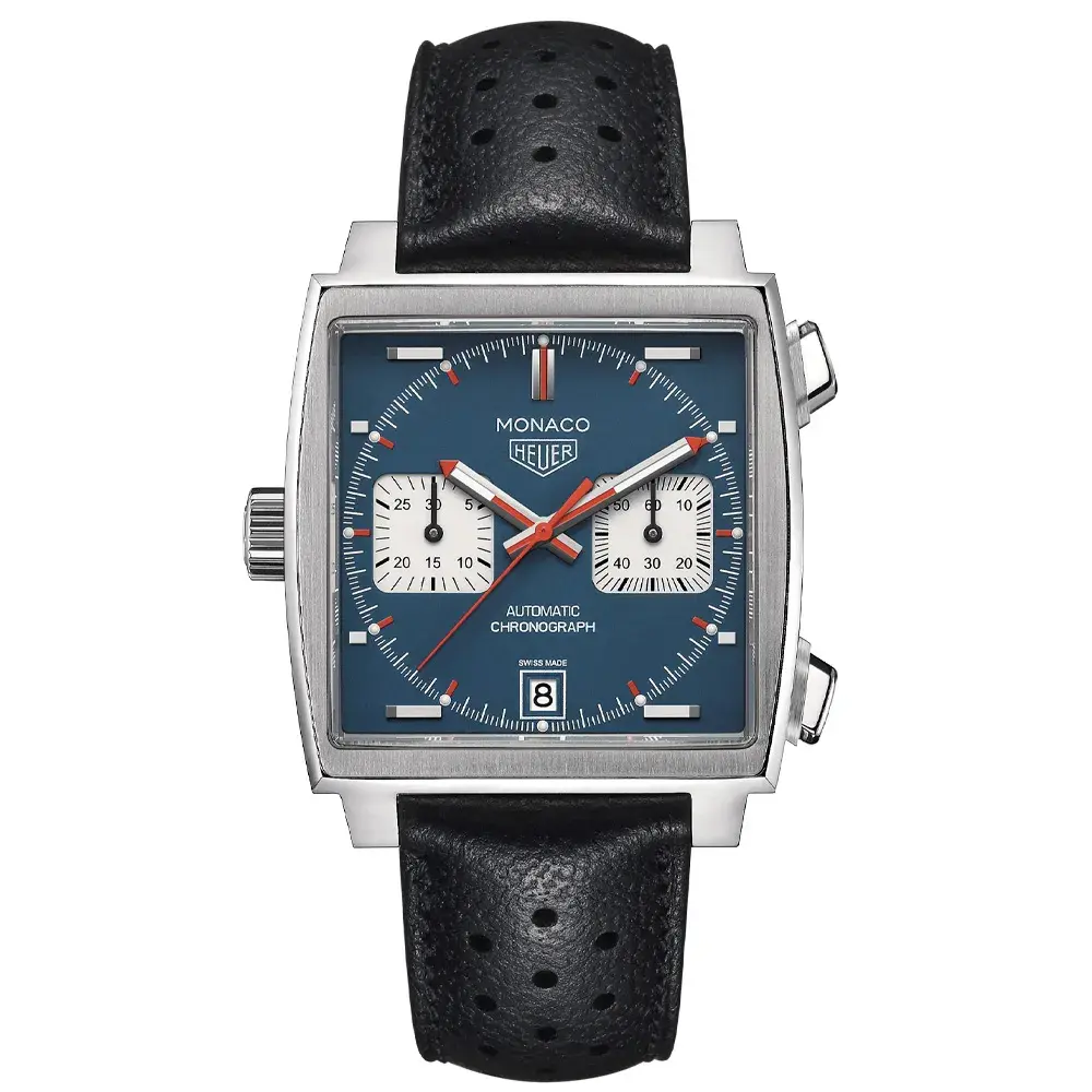 Relógio Tag Heuer Monaco Automático Masculino em Couro Preto CAW211P.FC6356