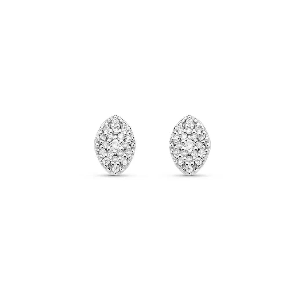 Brinco Pavê em Ouro Branco 18k com Diamantes — imagem 1