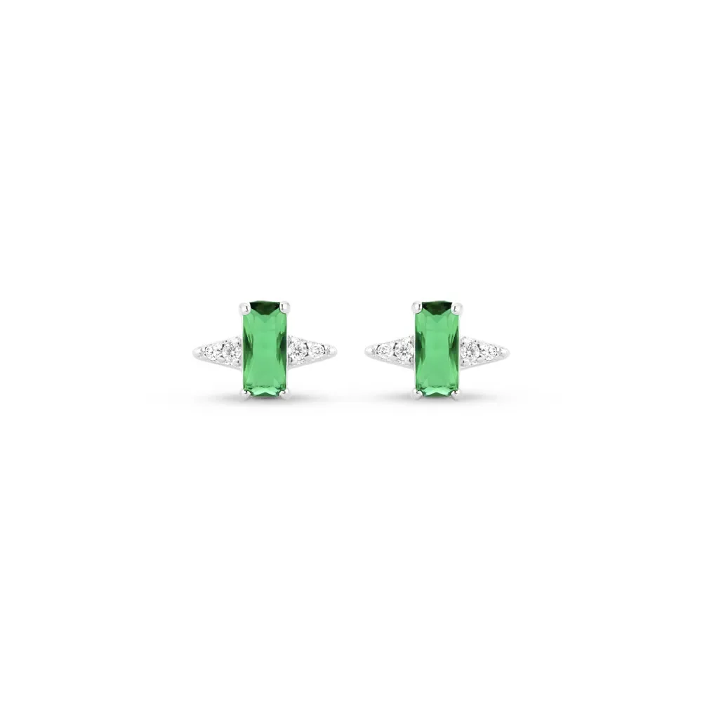 Brinco Life Coloré Prata Cristal Verde — imagem 1