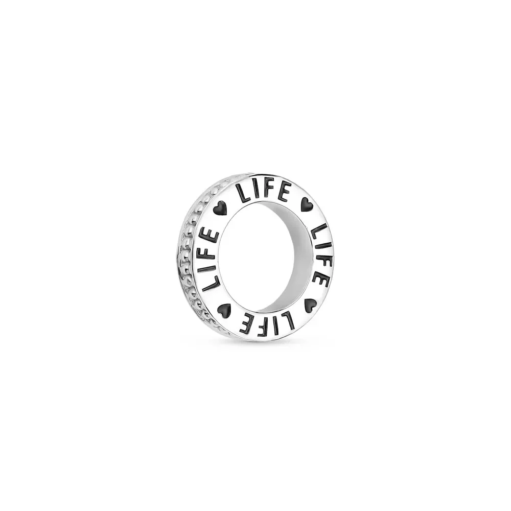 Pingente Life Connection Elo Redondo Prata Esmaltado — imagem 1