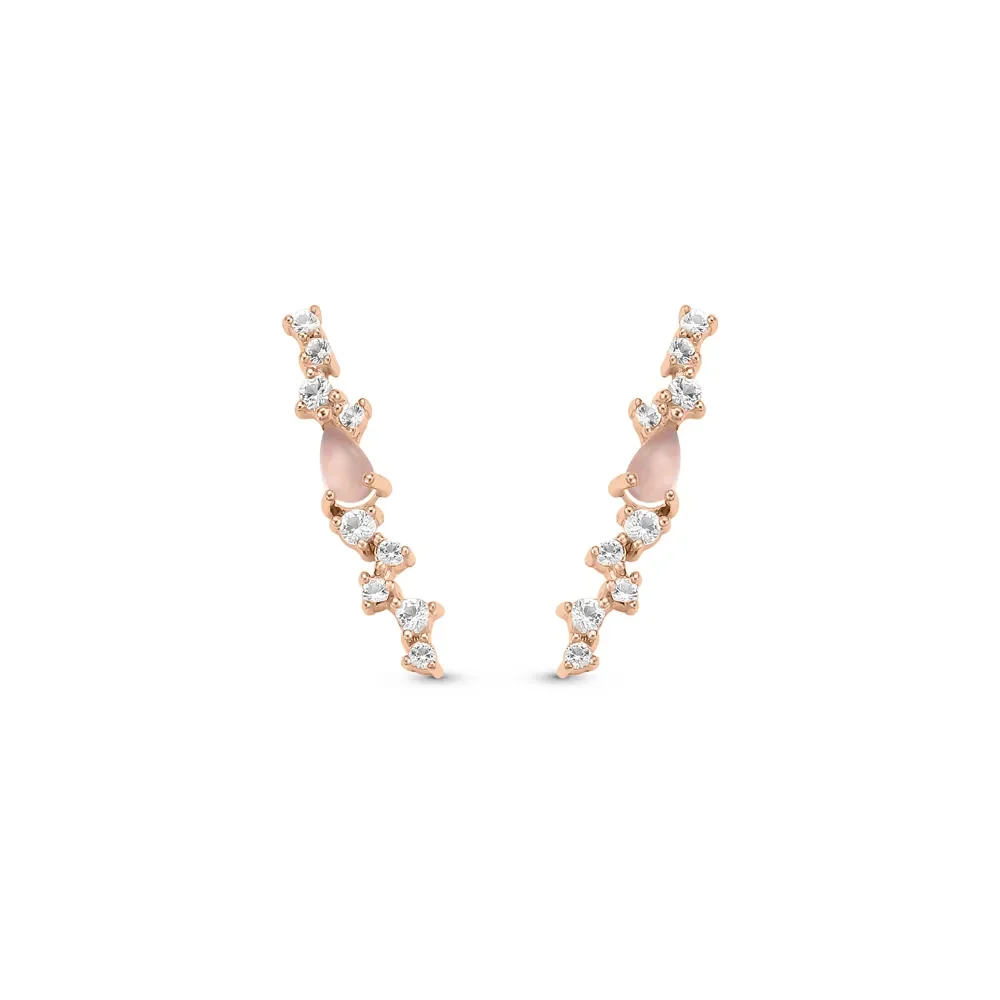 Brinco Life Rosé Pedras da Lua e Topázios I — imagem 1