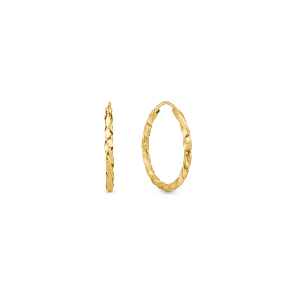 Argola Trançada em Ouro Amarelo 18k, 18mm — imagem 1