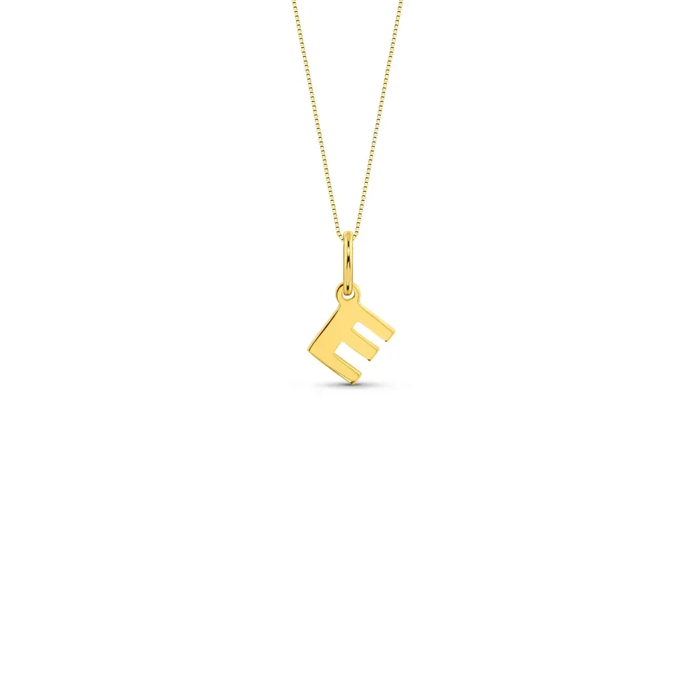 Pingente Letra E em Ouro Amarelo 18k, 12mm — imagem 1