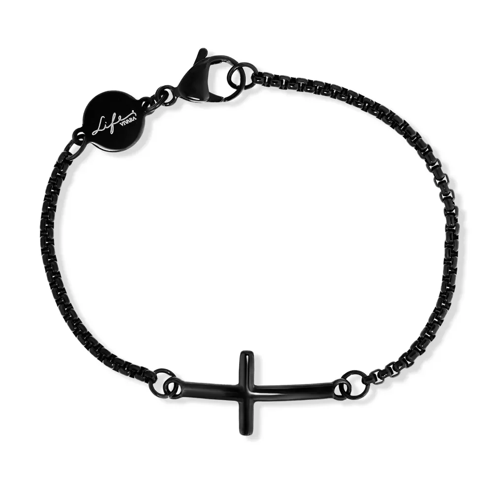 Pulseira Life Cruz em Aço — imagem 1