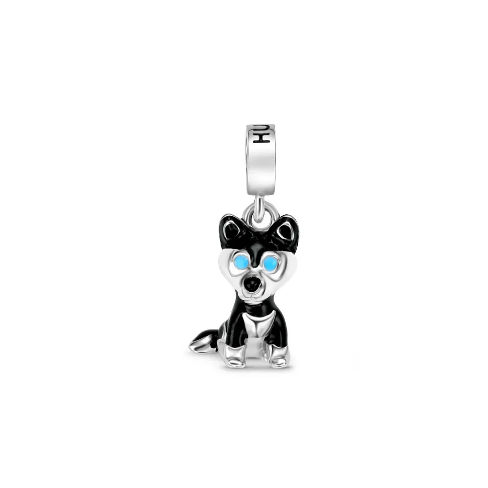 Pingente Life Animal Husky em Prata 925 com Esmalte — imagem 1