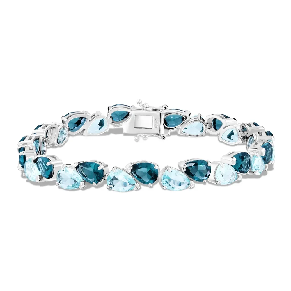 Pulseira Life Azure em Prata 925 com Pedras Azuis — imagem 1