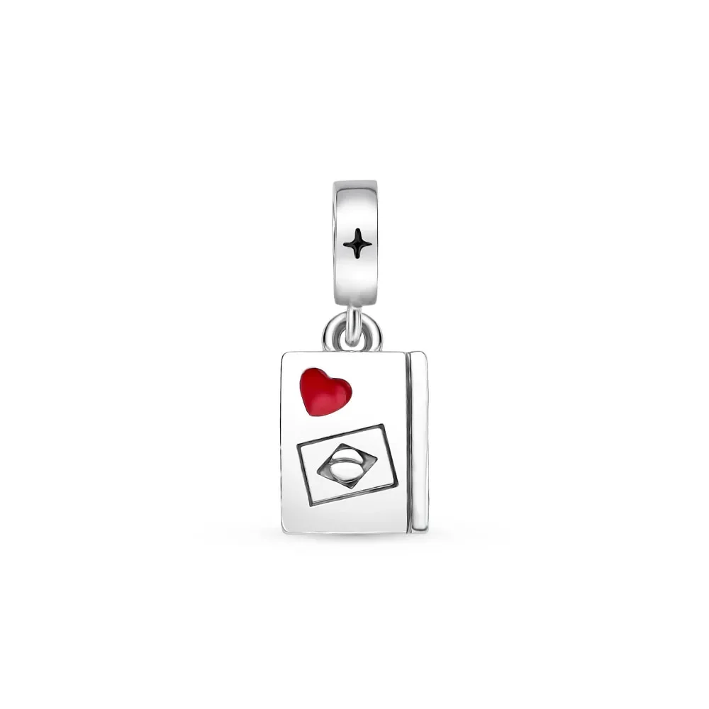 Pingente Life Viagem Passaporte em Prata 925 com Esmalte — imagem 1