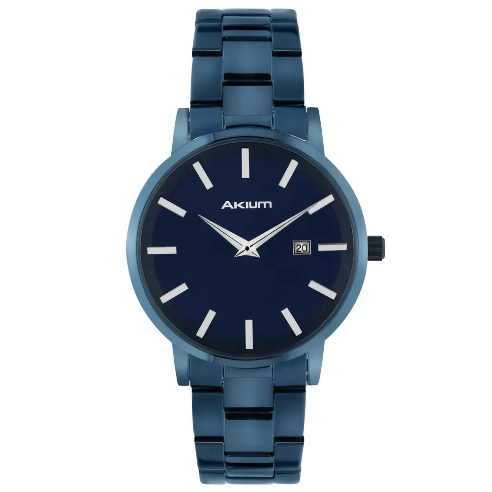 Relógio Akium Slim Masculino Aço Azul Marinho