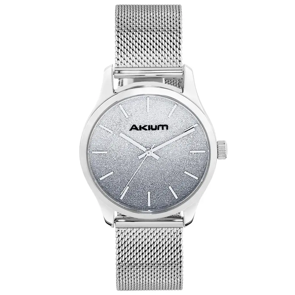 Relógio Akium Casual Glow Feminino Aço Prateado
