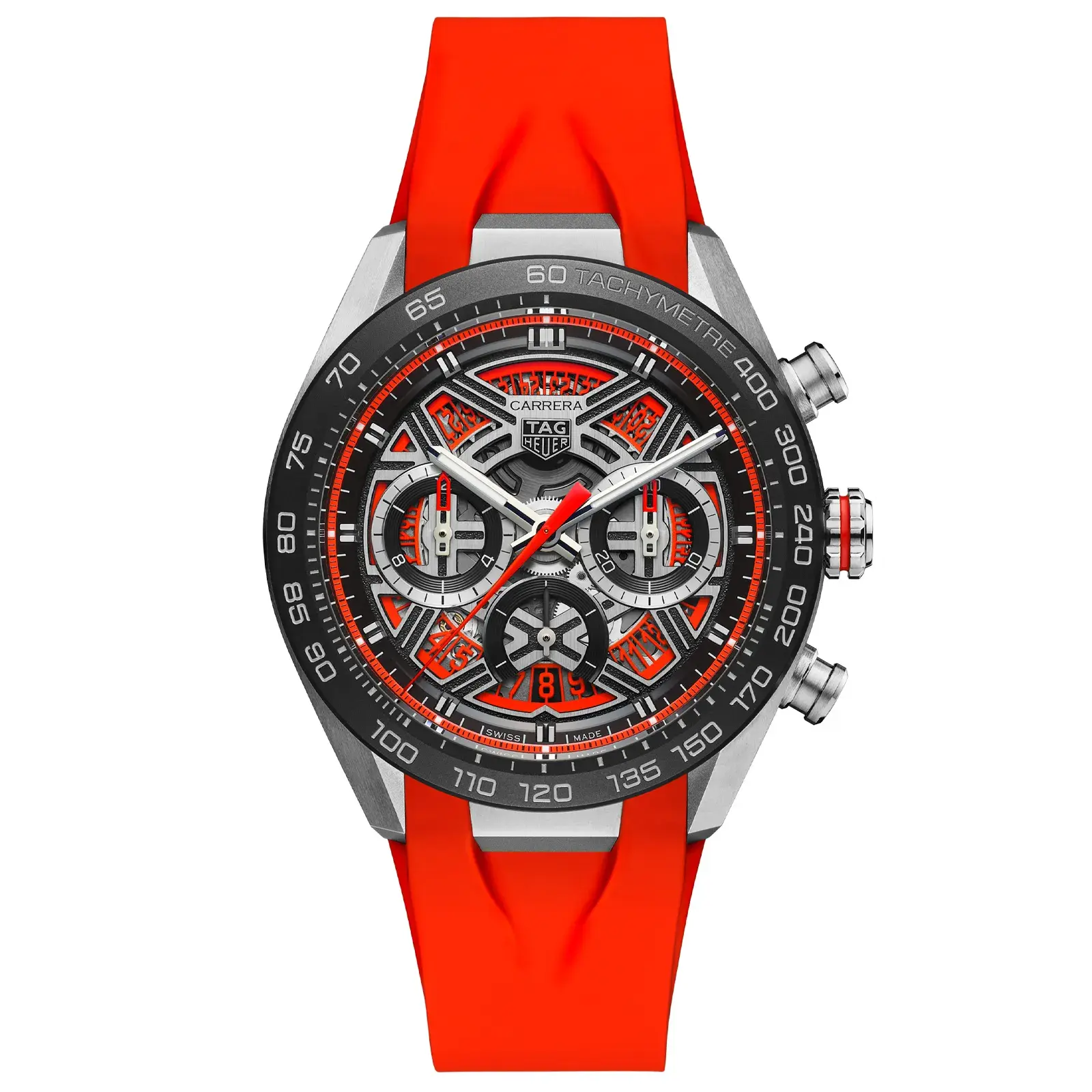 Relógio Tag Heuer Carrera Automático Masculino em Borracha Laranja CBU2082.FT6275