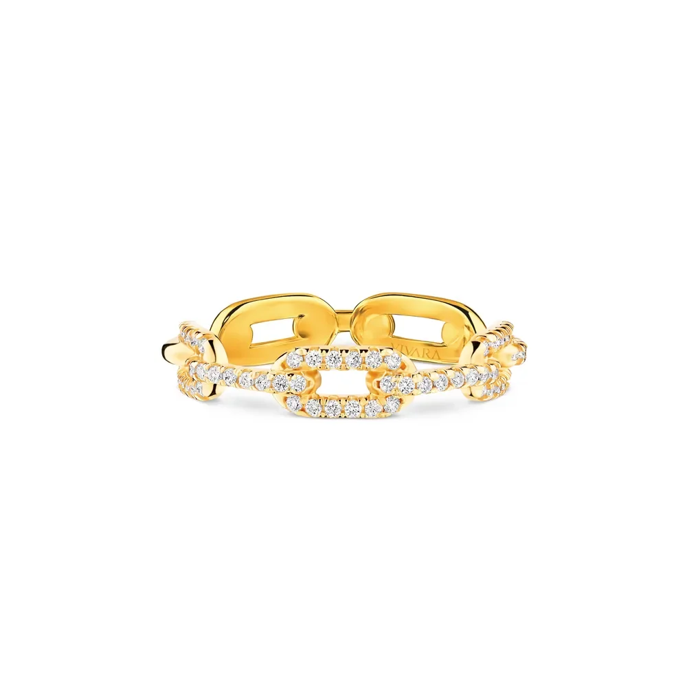 Anel Chains em Ouro Amarelo 18k com Diamantes — imagem 1