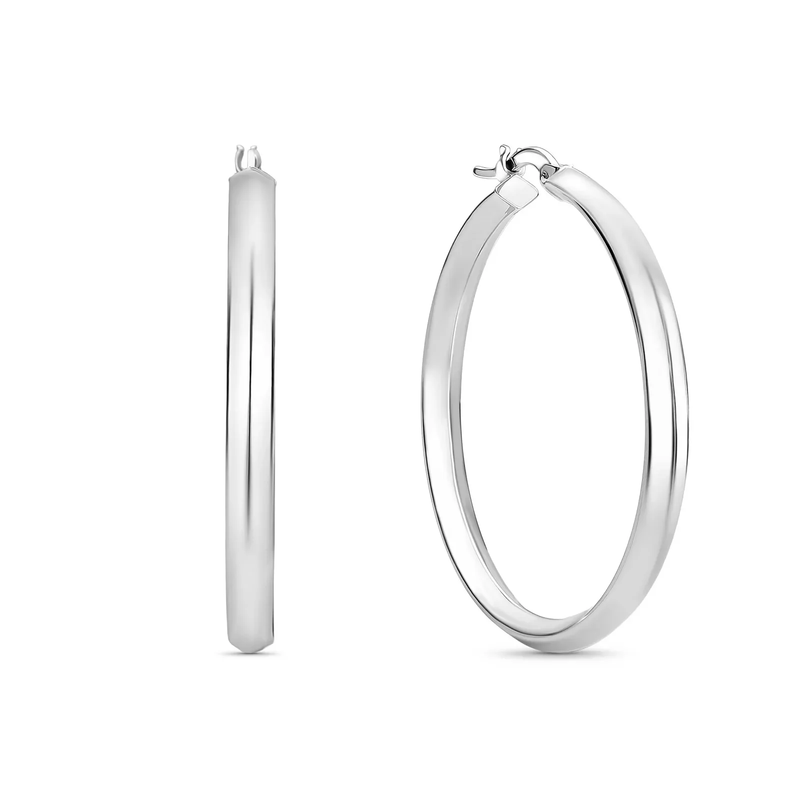 Argola em Ouro Branco 18k, 30mm — imagem 1