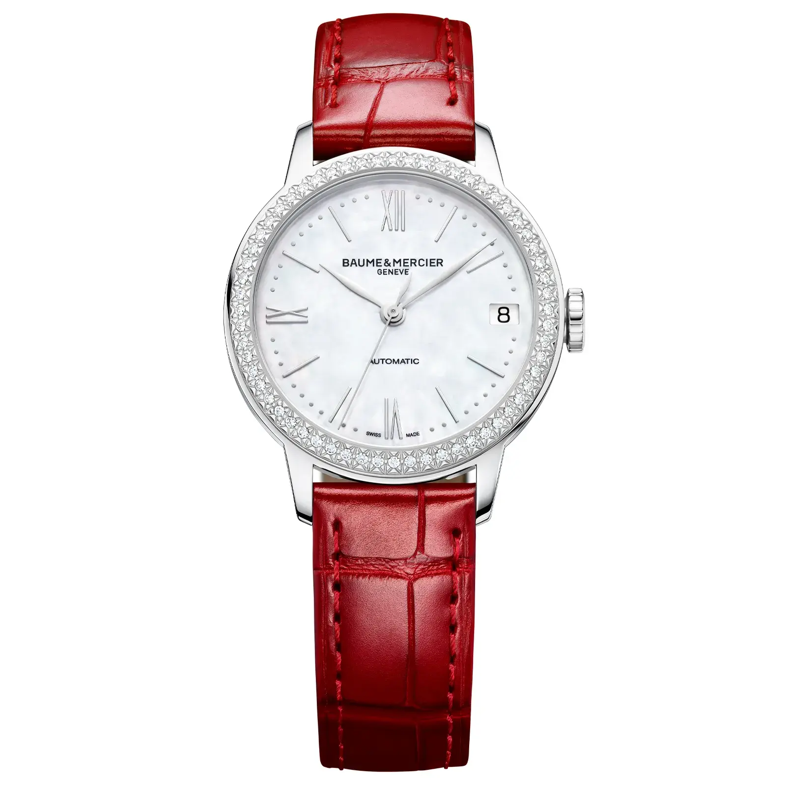 Relógio Baume & Mercier Classima Feminino Couro Vermelha
