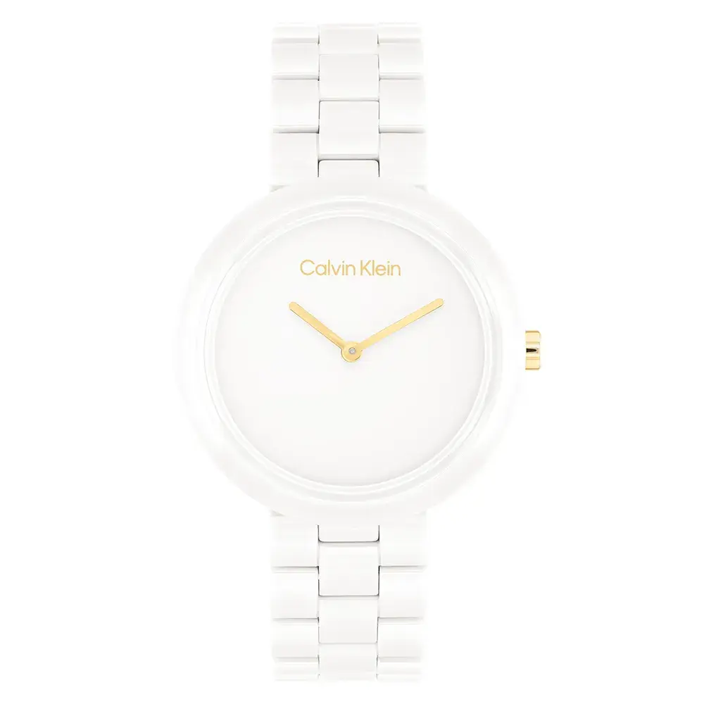 Relógio Calvin Klein Feminino Cerâmica Branco 25100072