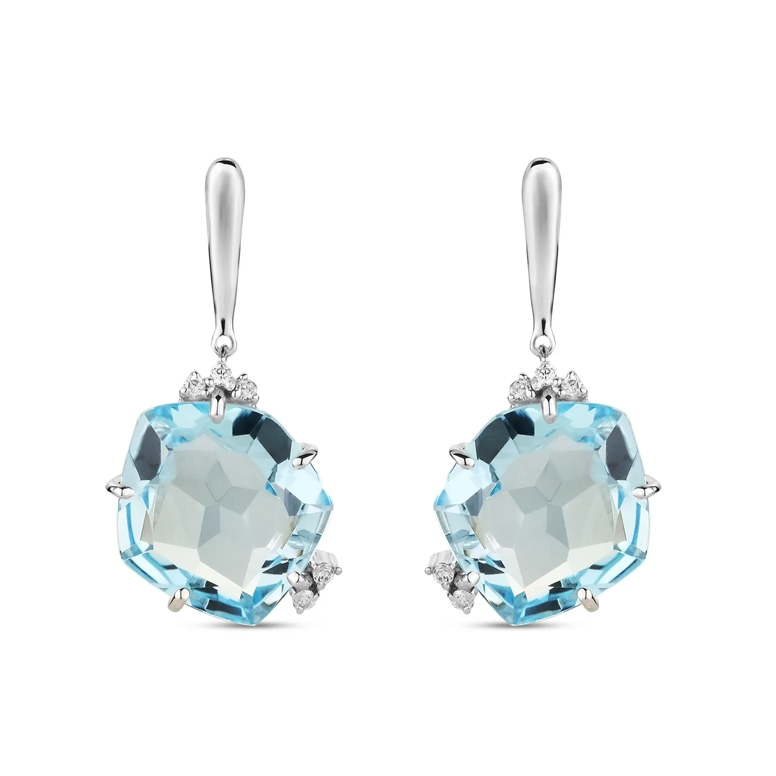 Brinco Chagall Colors em Ouro Branco 18k com Topázio Sky e Diamantes — imagem 1