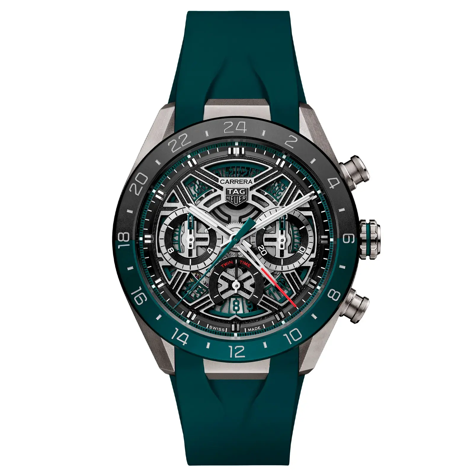 Relógio Tag Heuer Carrera Automático Masculino em Borracha Verde CBU2084.FT6297