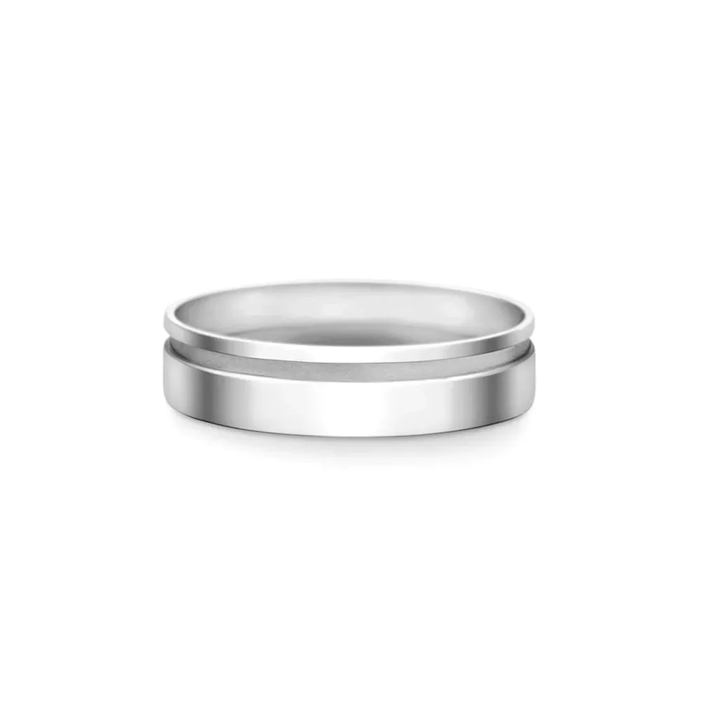 Aliança Valentines em Ouro Branco 18k, 6mm — imagem 1