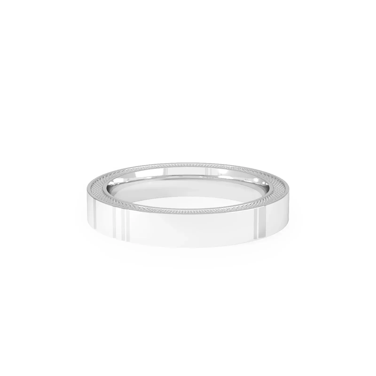 Aliança Life Textura Prata, 4mm