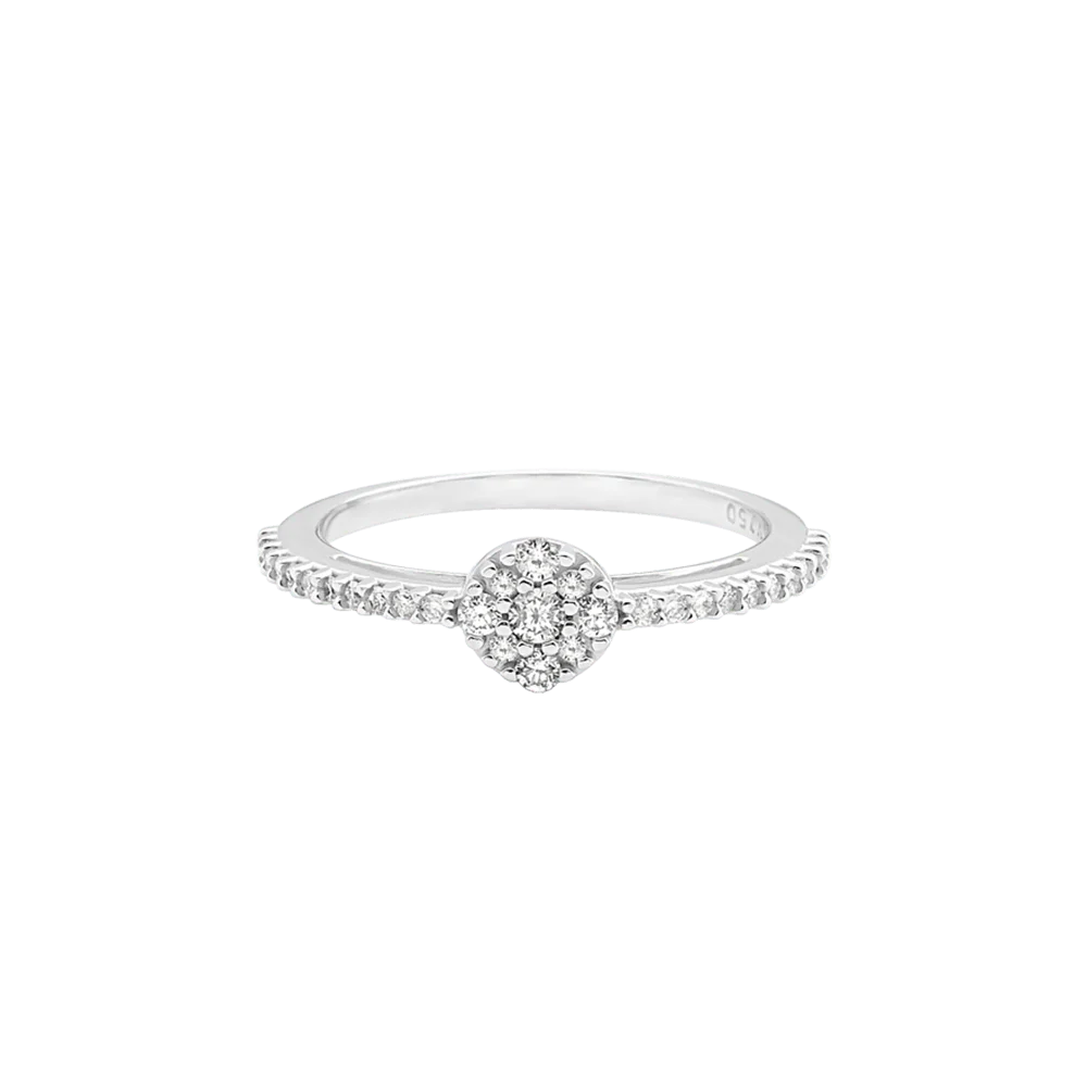 Anel Pavê em Ouro Branco 18k com Diamantes — imagem 1