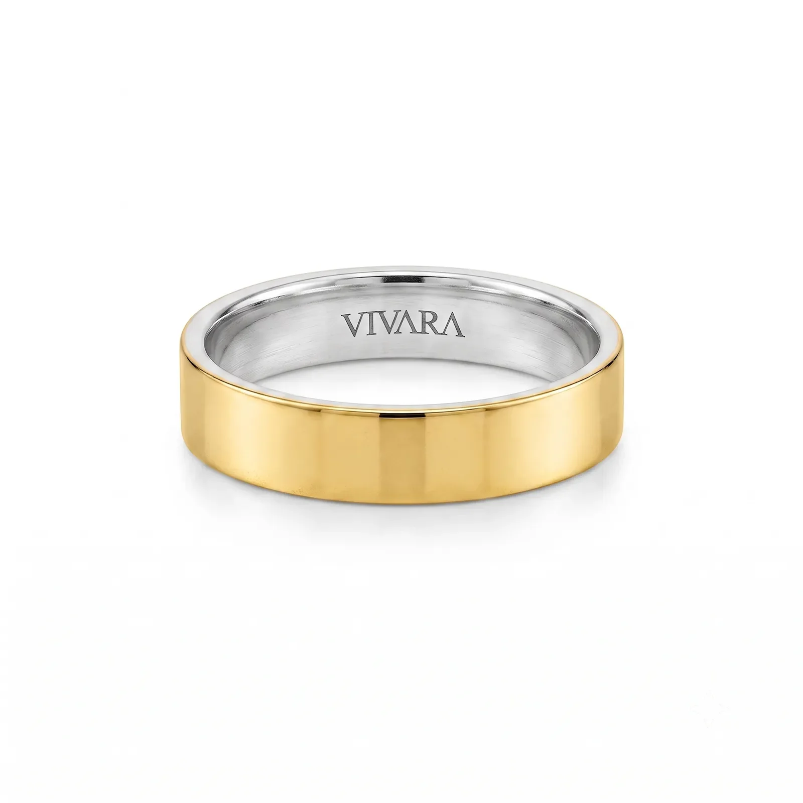 Aliança Romance em Prata 925 e Ouro Amarelo 18k, 4mm — imagem 1