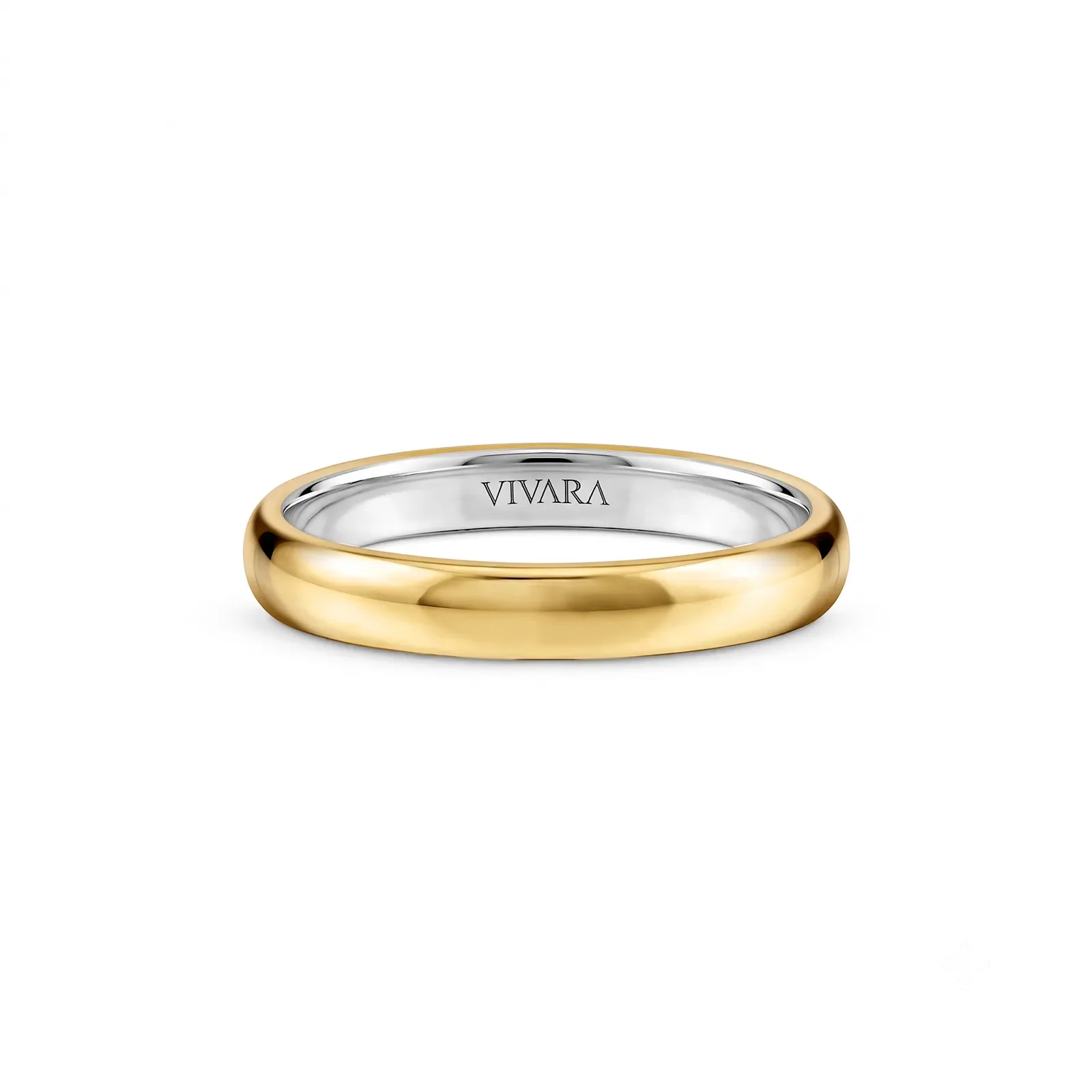Aliança Romance em Prata 925 e Ouro Amarelo 18k, 3mm — imagem 1