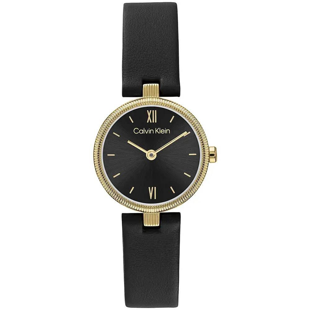 Relógio Calvin Klein Gleam Feminino em Couro Preto 25100230