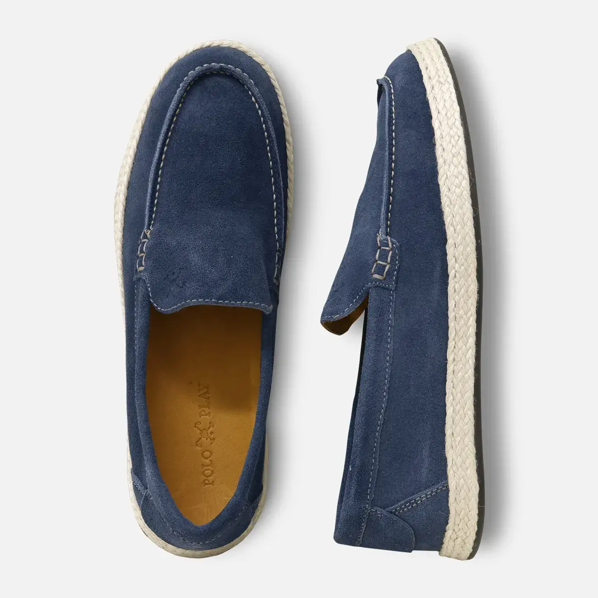 Mocassim Suede Juta Azul Jeans