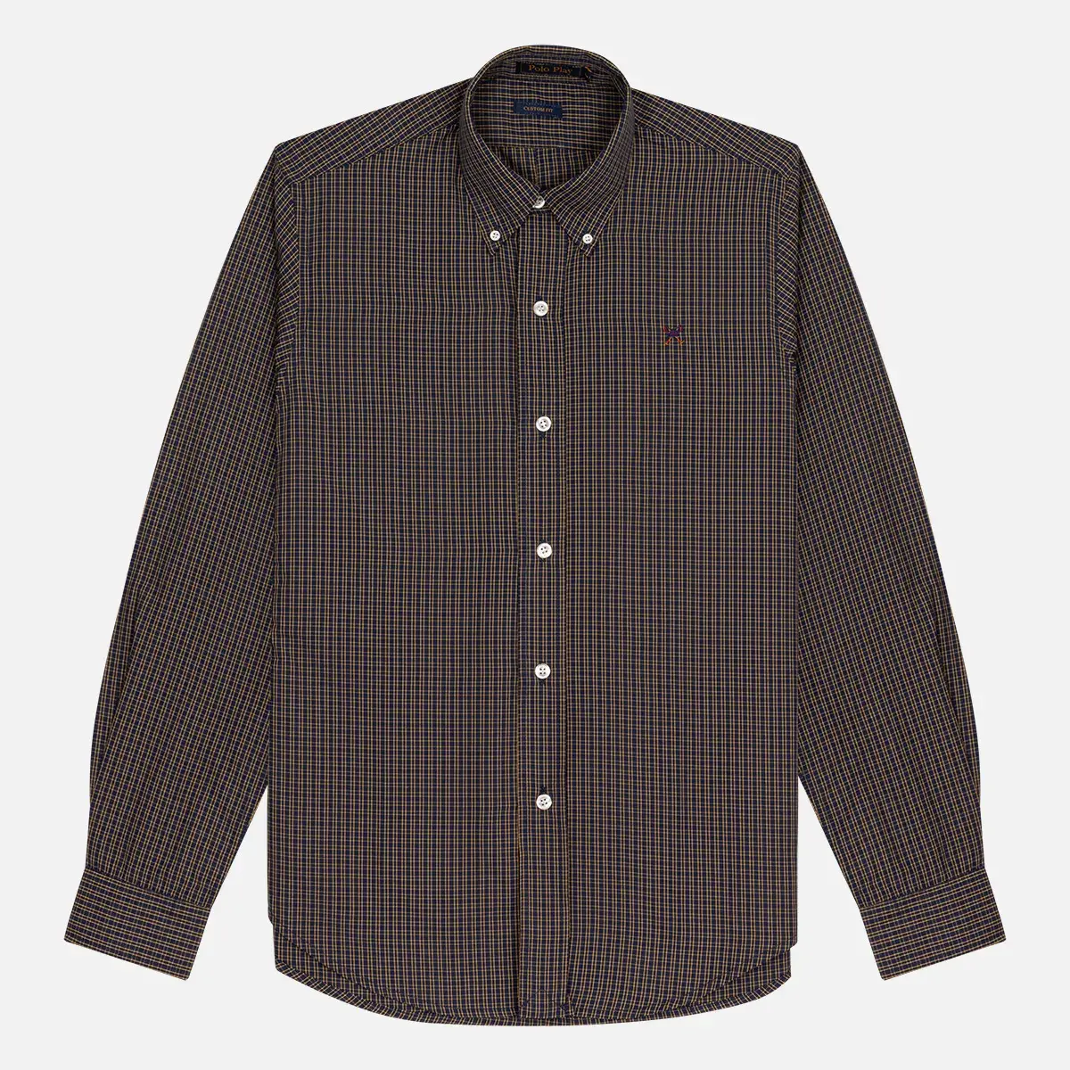 Camisa Custom Button-Down Manga Longa Xadrez