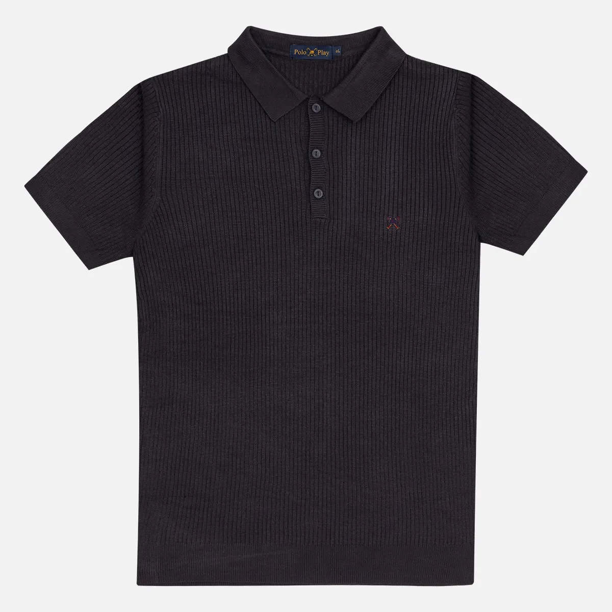 Polo Tricot com Botões Jacquard — imagem 1