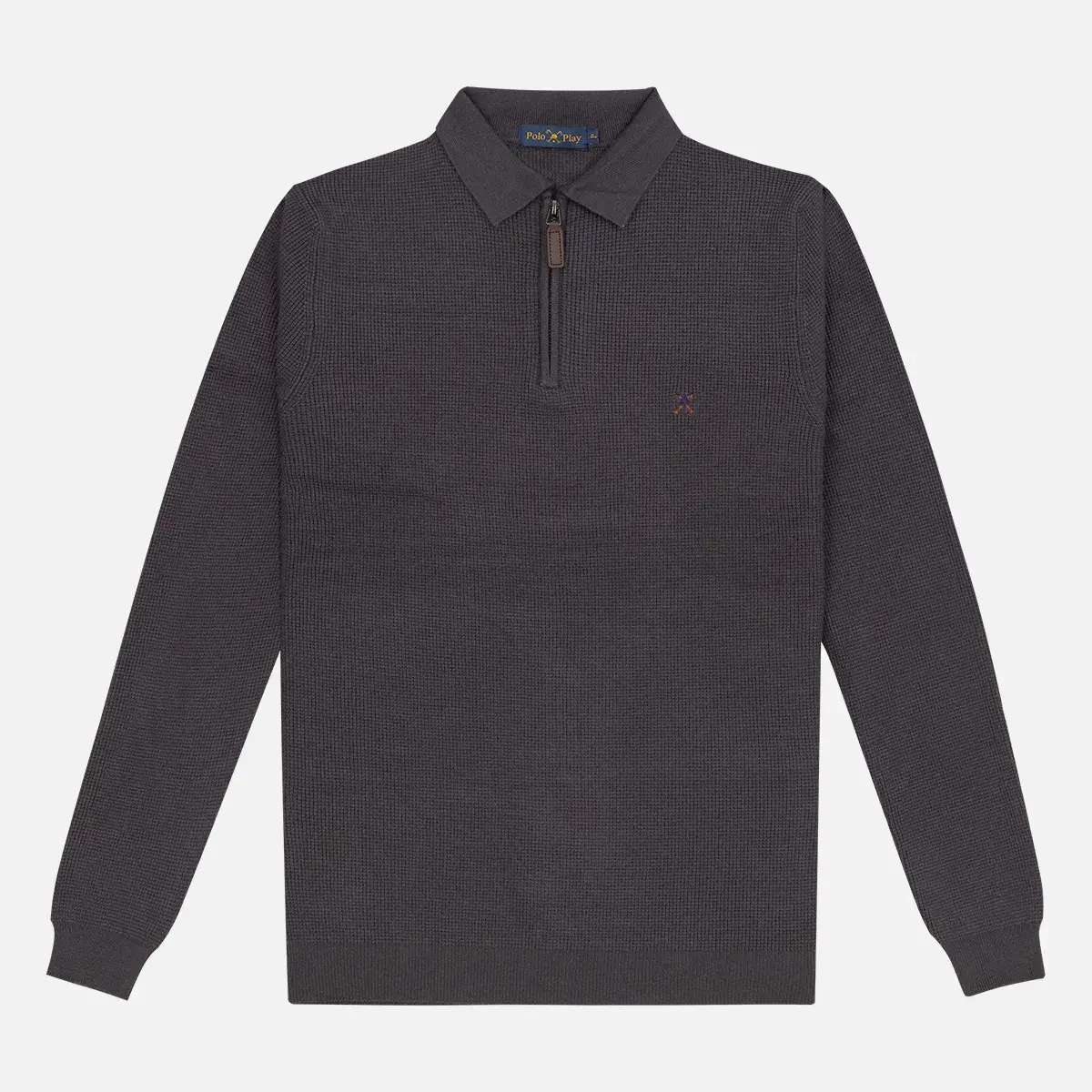 Tricot Gola Polo Manga Longa