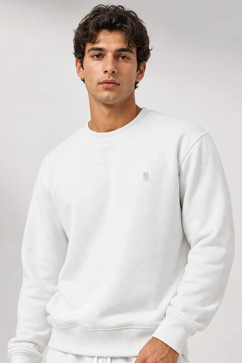 Blusa Moletom Confortável Gola Careca Polo Wear Branco