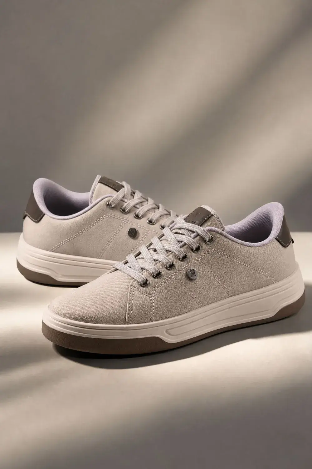Tênis Casual Design Elegante Versátil Polo Wear Bege Claro