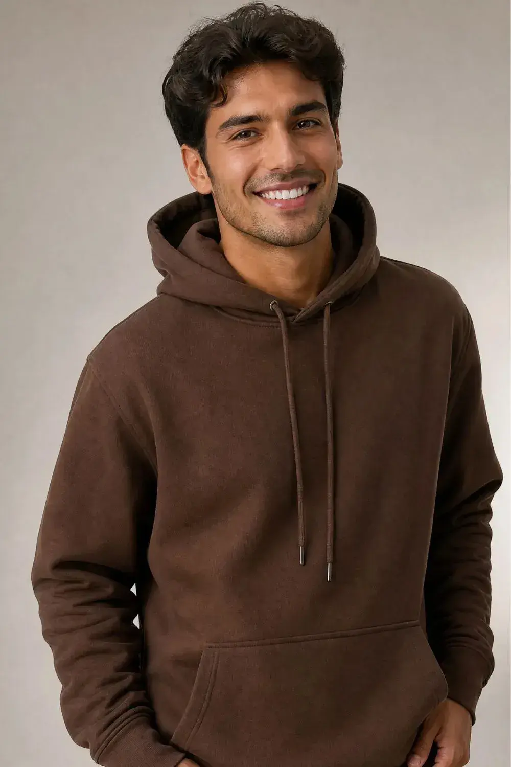 Blusa Moletom Canguru Confortável Polo Wear Marrom