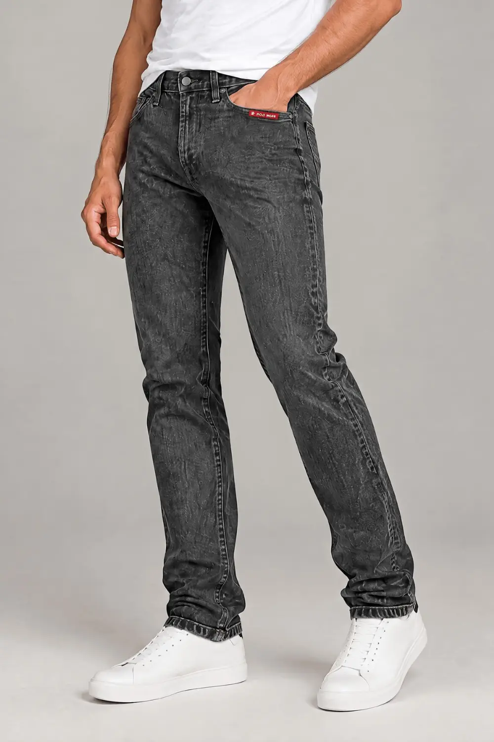 Calça Jeans Regular Masculina Básica Polo Wear Jeans Amaciado