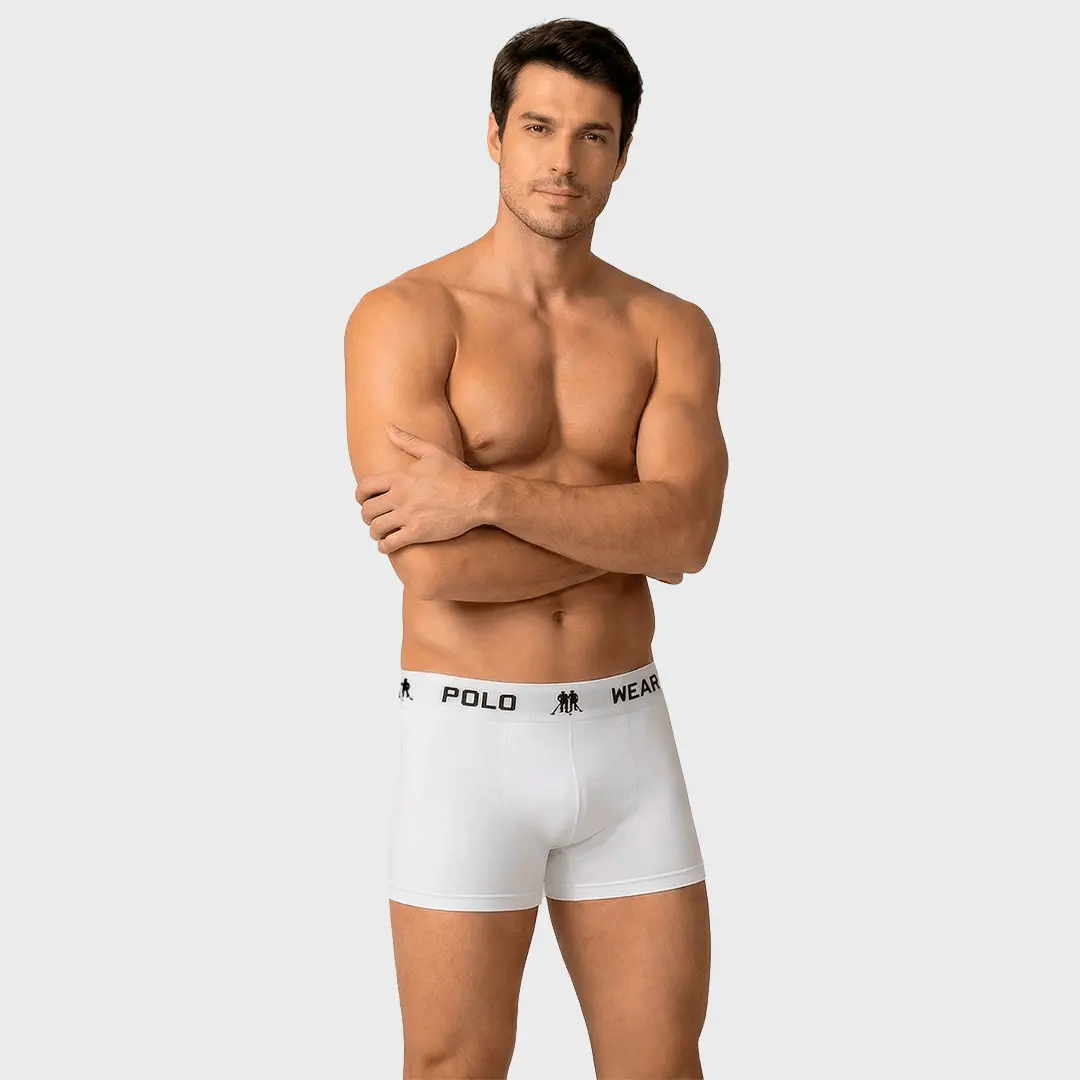 Kit 12 Cuecas Boxer Polo Wear Basic Microfibra