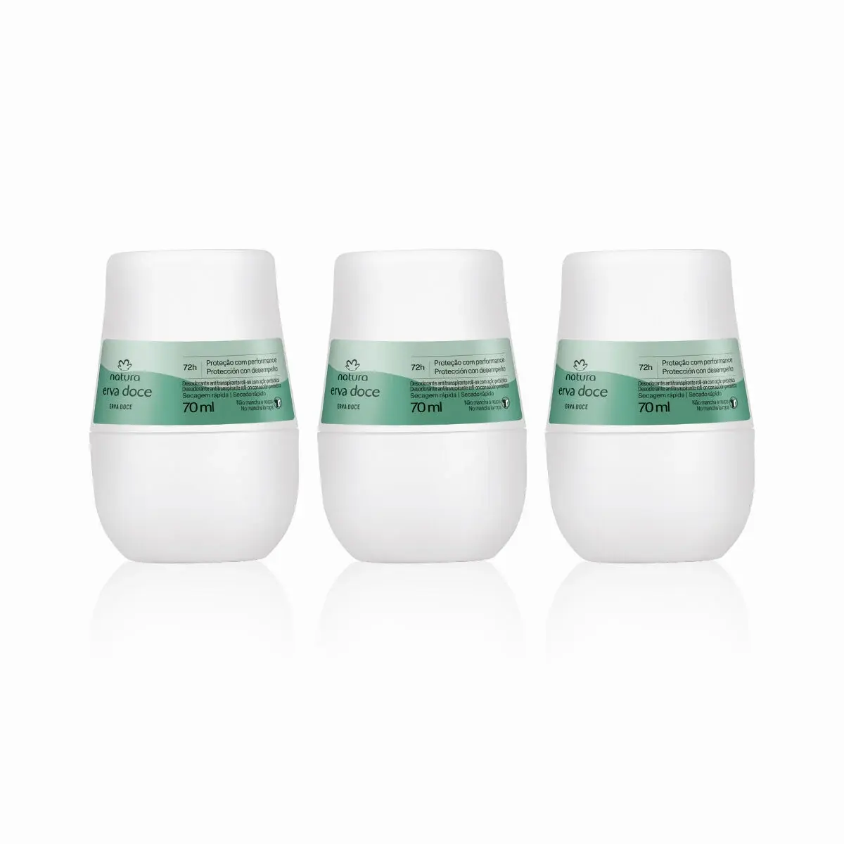 Kit Desodorante Antitranspirante Roll-on Erva Doce (3 unidades)