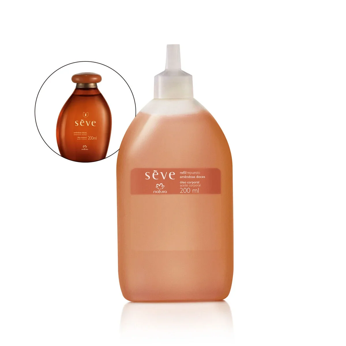 Refil Óleo Desodorante Corporal Sève Amêndoas Doces 200 ml — imagem 1