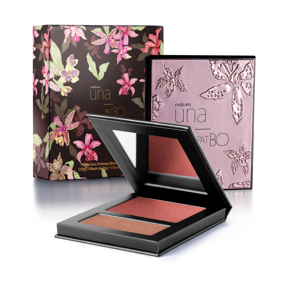 Duo de Blush e Iluminador Lotus Natura Una e PatBO 5 g