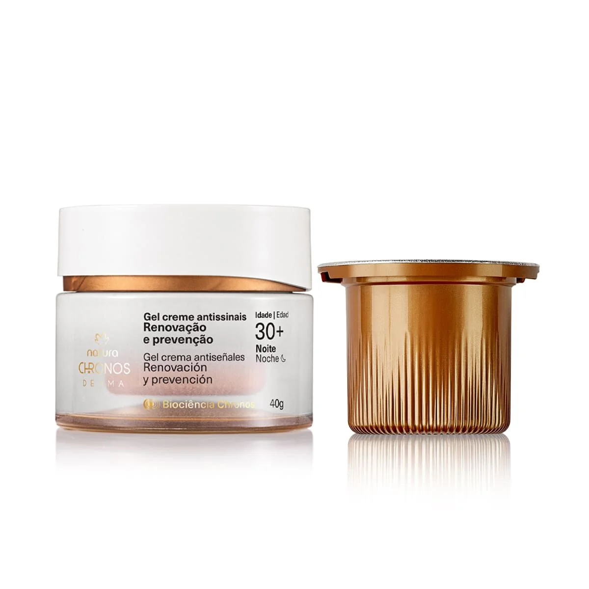 Kit Gel Creme Antissinais 30+ Noite Chronos Derma com Refil — imagem 1