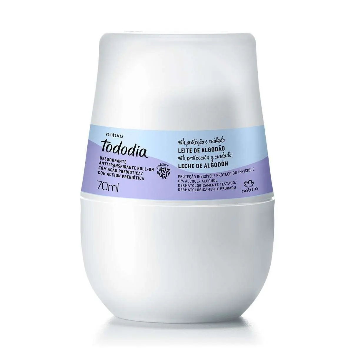 Desodorante Antitranspirante Roll on Tododia Algodão 70 ml