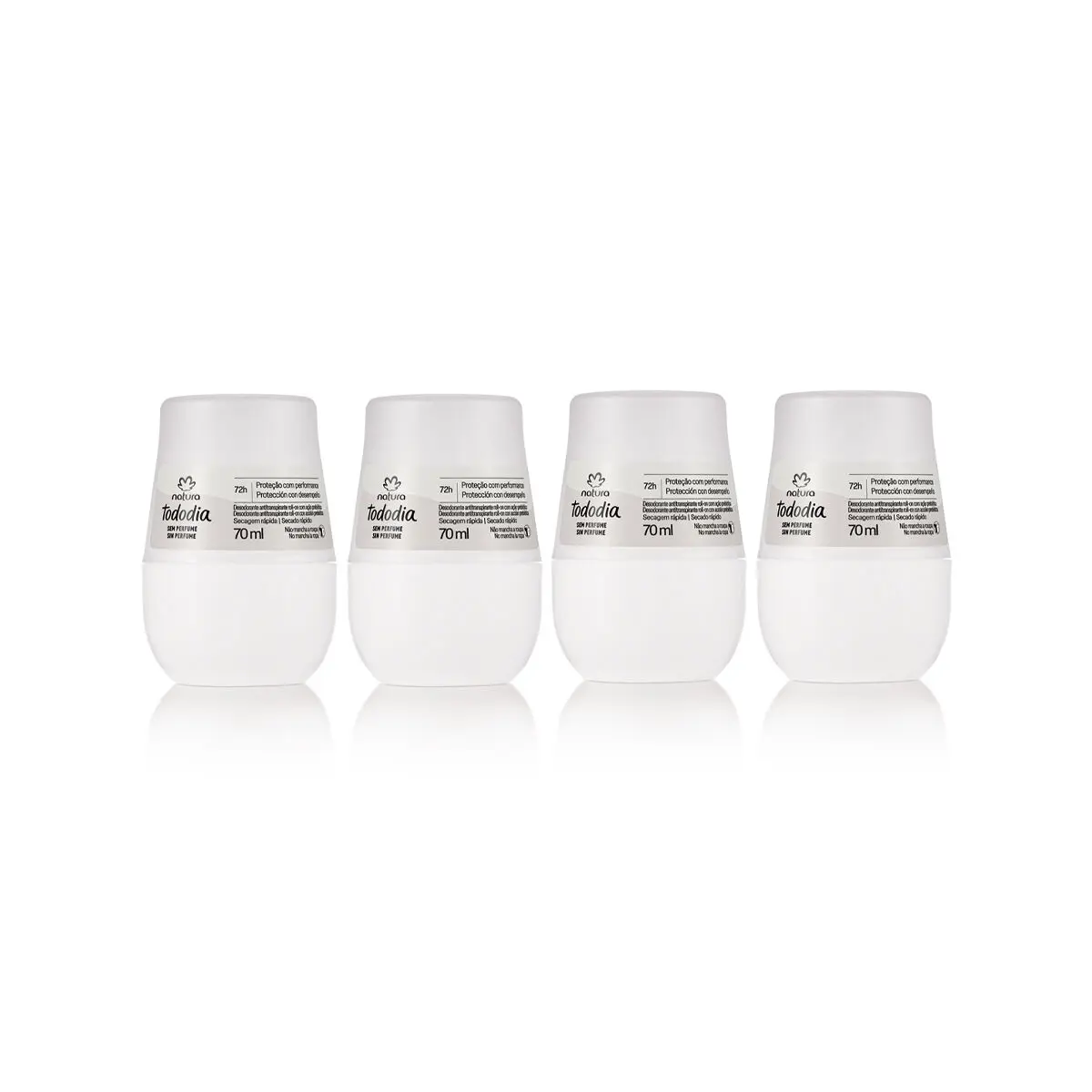 Kit Desodorantes Roll-on Tododia Sem Perfume 4 produtos de 70 ml