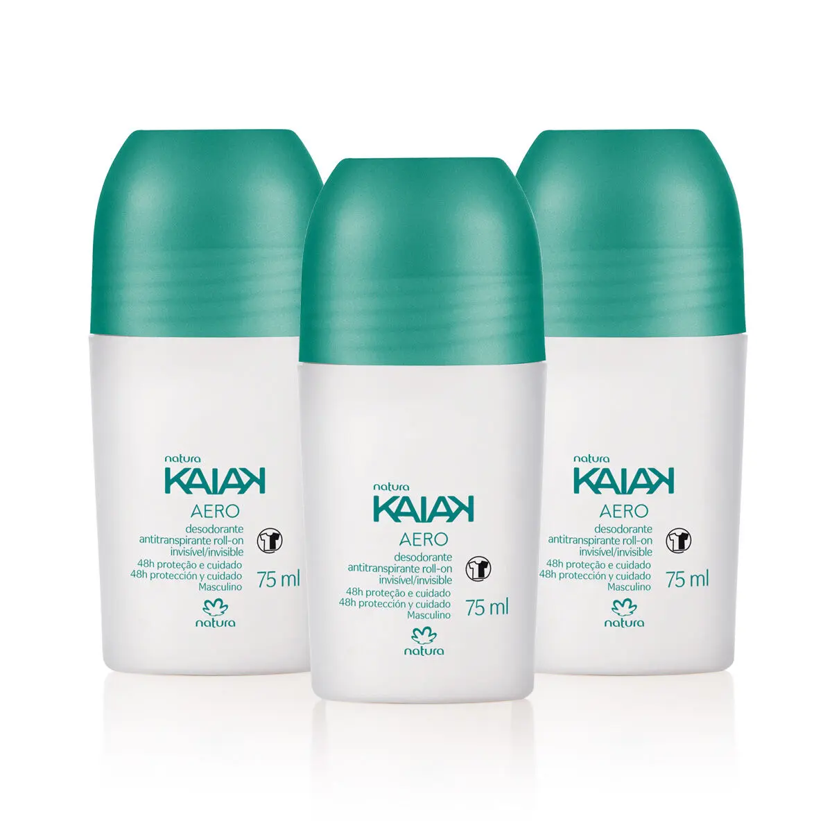 Kit Desodorante Antitranspirante Roll-On Natura Kaiak Aero (3 unidades)